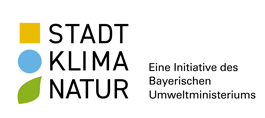 Logo das Auftritts Naturerlebnis Bayern; Das Logo zeigt in farbigen Kreisflächen die Elemente Luft Wasser und Natur; Link führt zu Startseite des Angebots 