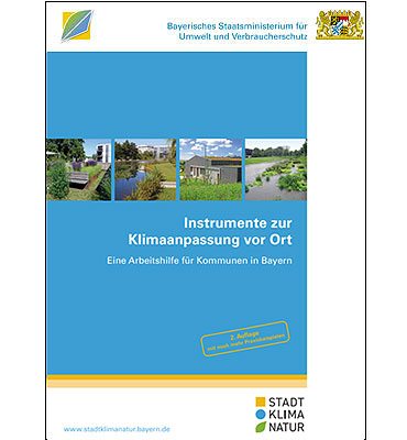 Titelblatt der Arbeitshilfe "Instrumente zur Klimaanpassung vor Ort"
