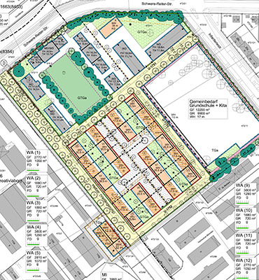 In den Bebauungsplan integrierter Grünordnungsplan (Nr. 1954)