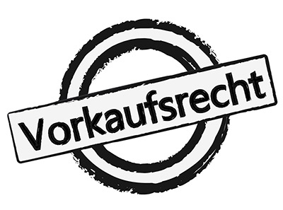 Kreis mit Schriftzug Vorkaufsrecht